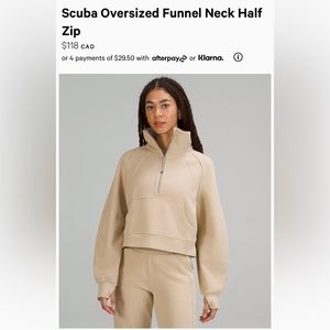 lululemon scuba oversized funnel neck half zip.